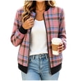 thumbnail image 4 of Mifsaly Womens Plaid Bomber Jacket Cropped Zip Up Flannel Coat Ribbed Cuffs Fall Winter Warm Going Out Street Urban Outerwear with Pockets, 4 of 7