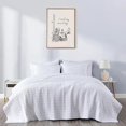 thumbnail image 2 of Chezmoi Collection Madrid 3-Piece Vintage Washed Solid Cotton Quilt and Shams Set (Queen, White), 2 of 4