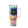 thumbnail image 1 of Pofeuu SpongeBob SquarePants Tasse à Glace en Acier Inoxydable 40OZ avec Poignée et Paille pour Plage/voyage, 1 of 8