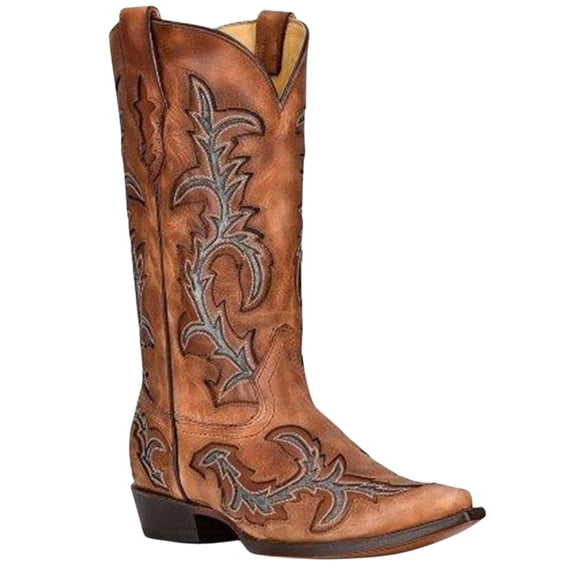 Corral Men's Embroidery And Inlay Western Boot Snip Toe Honey 10 D(M) US
