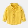 thumbnail image 2 of Boys Button Down Shirts Boys Formal Outfit Yellow Polo Shirts For Boys School Uniforms For Boys, 2 of 4