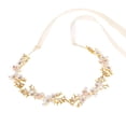 thumbnail image 1 of Nvzi Horquillas para el pelo de boda con flores para novias, peinetas con perlas de cristal, pinzas para el pelo, tocado, accesorios para el pelo de boda dorados, joyas - doradas, 1 of 5