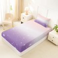 thumbnail image 2 of Manfei Cute Stars Fitted Sheet Full,Kawaii Cartoon Theme Bed Set,Purple White Pink,3-Piece, 2 of 4