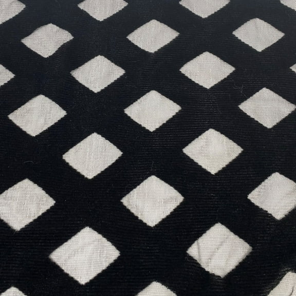 Diamond Black Burnout Velvet