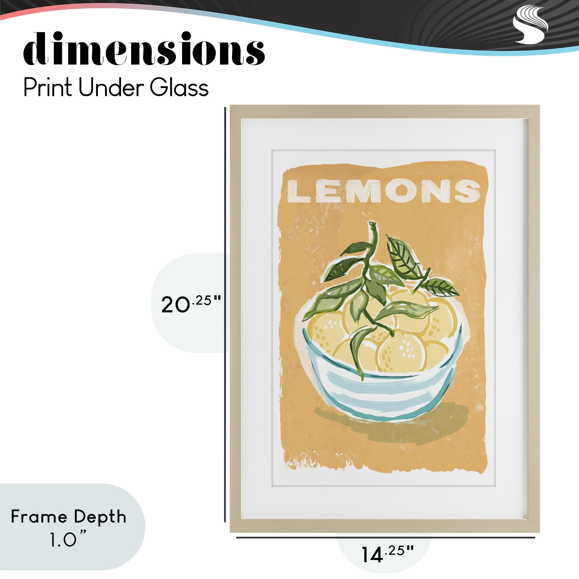 Stupell Industries Lemon Twist Motif Birch Framed Print Under Glass, design by Chad Barrett