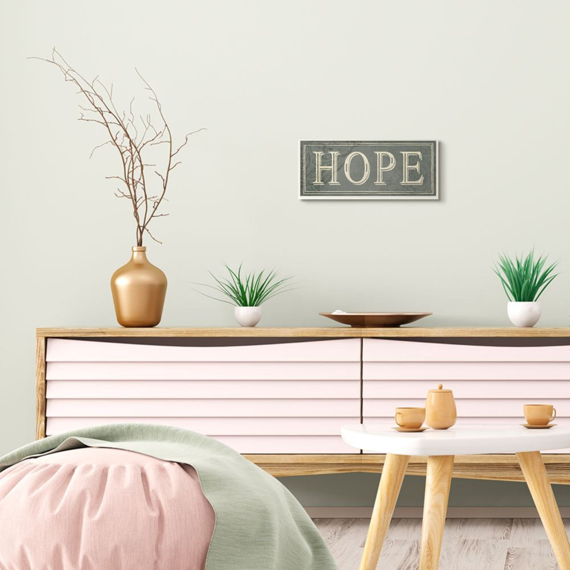 Stupell Industries Regal Hope Text Elegant Green Vine Details Design by Milli Villa