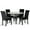 Black, variant on New Classic Furniture Celeste 5-Pc Faux Marble/Wood Dining Set w/ 4 Chair-Blue