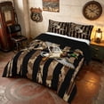 thumbnail image 2 of Manfei Camo US Flag Queen Comforter Set, Hunting Mallard Duck Comforter Sets Queen, Brown Black, Black Reversible 3pcs, 1 Comforter and 2 Pillowcases, 2 of 6