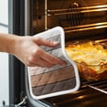thumbnail image 3 of Farmhouse Brown Grey Pot Holders for Kitchen Heatproof Potholder, 2 Pack Country Vintage Wooden Hot Pads Multipurpose Oven Pads Cloth Potholders Trivet for Cooking and Baking, 3 of 8