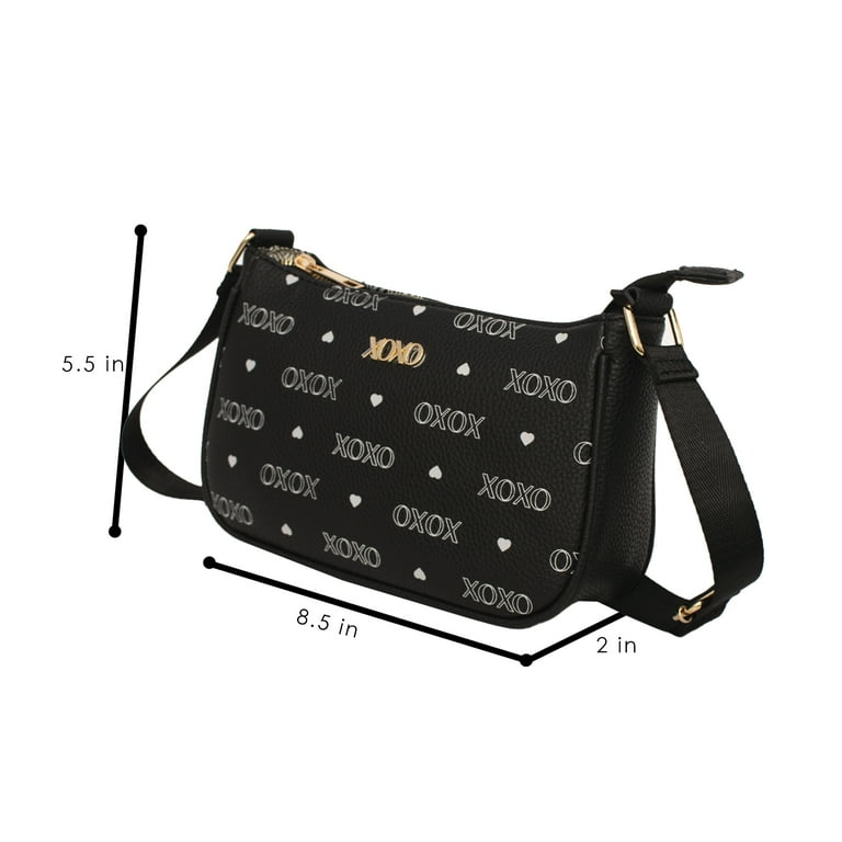 xoxo_fashon_love_　バック XOXO Black Chevron Vegan Leather Satchel Bag - Spacious