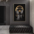 thumbnail image 4 of Pinturas Decorativas Maquillaje Dorado Pintura en Lienzo Cuadros de Arte de Pared Arte de Pared de Mujer Negra para Sala de Estar Decoración del hogar Carteles e Impresiones, 30 * 45 cm oso de fresa Hogar, 4 of 5