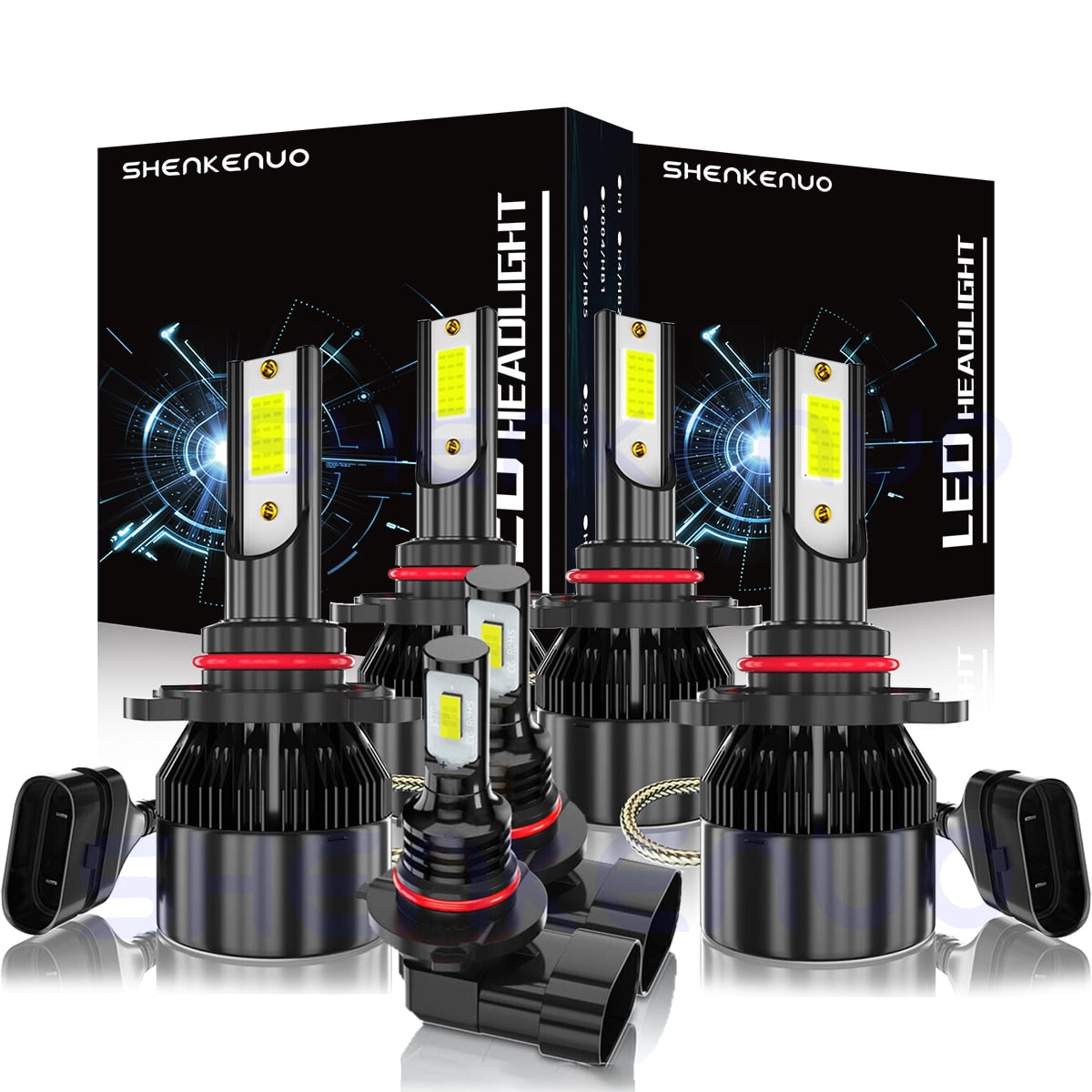 For 2006-2010 Toyota Sienna LED Headlight Bulbs 9005 9006 High/Low Beam ...