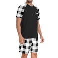 thumbnail image 2 of MINTREUS Men's Pajamas Colors Contrast Short Sleeve Round Neck 2-piece Set Men's Loose Shorts Casual Set Raglan Pajamas, 2 of 6