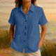 thumbnail image 2 of Tops Sueltos Casuales para Mujeres Moda No Posicionamiento Impreso 3/4 Manga V-Cuello Blusa con Poliéster Suave, Cómodo Top para el Uso Diario en Casa O Trabajo, 2 of 7