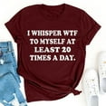 thumbnail image 2 of OAVQHLG3B I Whisper Womens Letter Printed Summer Tops Short Sleeve Loose Fit Crewneck T-shirts Casual Tees Comfy Tunic Blouses, 2 of 6