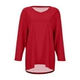 thumbnail image 4 of UANWENN Chemise de Base à Manches Longues Ajustée et Décontractée pour Femmes, T-Shirt à Manches 9 et Demi, Haut Imprimé 3D, Col Rond, T-Shirt à Col Roulé, Chemises de Travail pour Femmes Petites, Été, 4 of 4