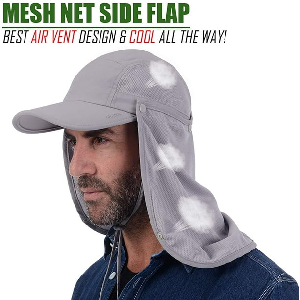 Sun Cap Fishing Hat Baseball Cap with Face Neck Cover Flap 