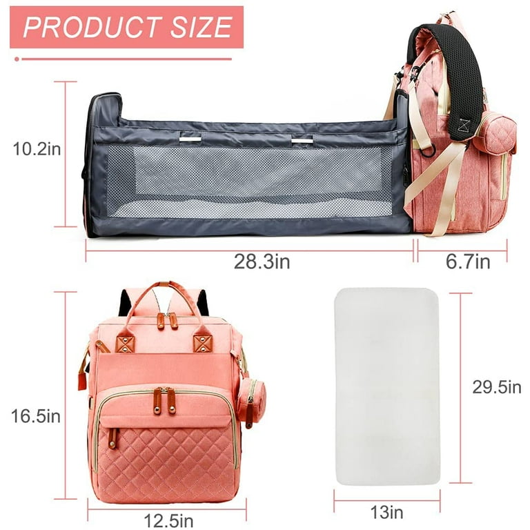 Diaper Bag Backpack, Diaper Bags for Baby Girls Boys, Baby Bags for Moms Dads, Baby Nappy Changing Bag with Insulated Pockets,Multi-Functional