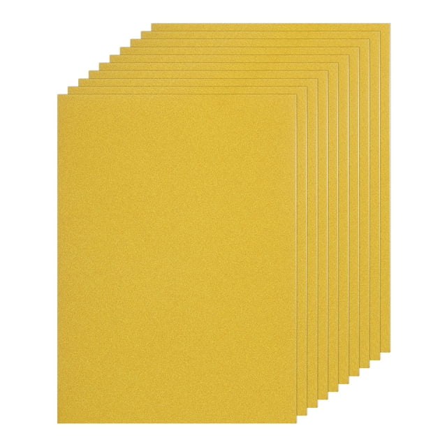 Uxcell 10 Hojas de Cartulina Brillante Dorada A4, 8"x11", Papel Brillante, 250gsm para Manualidades DIY