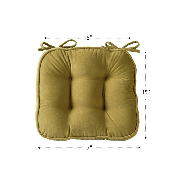 Hyatt Moss Microfiber Seat Pads, 17 x 15 in. Dining Chair Cushions