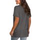 thumbnail image 3 of Gibobby Blusas De Manga Larga Para Mujer Mujer Casual Comfort V Cuello sólido Color Pocket suelto camisa de manga corta（Gris， M), 3 of 4