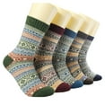 thumbnail image 2 of Calcetines suaves casuales de punto, 5 pares de calcetines de lana Calcetines de lana Calcetines cálidos gruesos y acogedores Diseño exquisito, 2 of 8