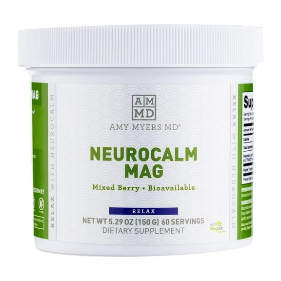 NeuroCalm Magnesium Powder by Dr. Amy Myers - Best Form of Magnesium L-Threonate to Enhance Health & Cognitive Support - Promotes Attention & Memory Learning Focus - 60 Servings (5.29 OZ)