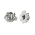 thumbnail image 1 of Unique Bargains 1/4'-20 T-nut 100 Pack 304 Acier Inoxydable 4 Écrous à Té à Dents Filetés Insertion, 1 of 6