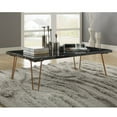 thumbnail image 2 of Benzara Rectangular Coffee Table With Metal Hairpin Style Legs, Black And Gold, 2 of 2
