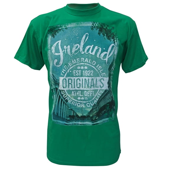 Traditional Craft Ltd. Men's Emerald Green Ireland Original Photo T-Shirt  (Small)