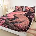 thumbnail image 4 of Erosebridal Brown Funny Capybara Queen Sheet Sets,Japanese Style Pink Cherry Blossom Bed Set For Capybara Lovers 4pcs, 4 of 6