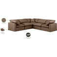 thumbnail image 2 of Meridian Furniture Indulge 159" Brown Vegan Leather L-Shaped Modular Sectional, 2 of 10