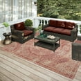 thumbnail image 3 of Addison Yuma Indoor/Outdoor Red Farmhouse Medallion 8’ x 10’ Non-Skid Area Rug, 3 of 9