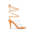 thumbnail image 3 of BLISSFUL STEP Women's Satin Rhinestone Clear Strap Strappy Lace Up Stiletto Heel Sandals, 3 of 8