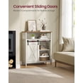thumbnail image 3 of VASAGLE Buffet Cabinet, Coffee Bar Storage Cabinet, Sideboard with 1 Sliding Barn Door, Adjustable Shelves, Rustic White and Honey Brown, 3 of 5