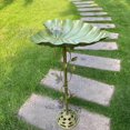 thumbnail image 2 of 15" L*30.5" H Cast Iron Pedestal Bird Bath, Metal Bird Baths for Outdoors, Green Birdbath, Free Standing Bird Feeder Seed Tray Garden Yard Decor, 2 of 11