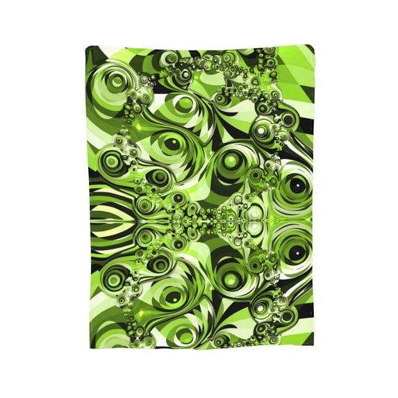 XMXY Fleece Throw Blanket for Couch, Abstract Retro Green Lightweight Plush Fuzzy Cozy Soft Bed Blankets and Throws for Sofa, 40"x30" inches