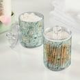 thumbnail image 2 of Yayeee 2 Pack Qtip Holder Bathroom Cotton Swab Canister with Lid Clear Dispenser Set, Floral Easter, 2 of 6
