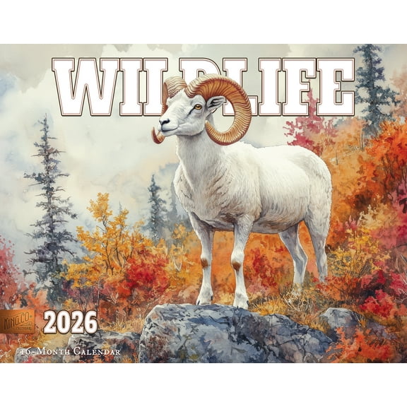 2026 Wildlife Illustrated Wall Calendar 16-Month X-Large Size 14x22, Retro Wildlife Calendar by The KING Company-Monster Calendars