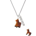 thumbnail image 2 of Delight Jewelry Resin Brown Pony Silvertone Hope Anchors the Soul Bar Charm Necklace, 23", 2 of 4