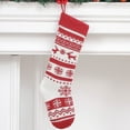 thumbnail image 3 of 4 Pack Christmas Stockings 18 Inches Large Size Cable Knitted Stocking Gifts & Decorations for Family Holiday Xmas Party, Ivory White and Burgundy, 3 of 11