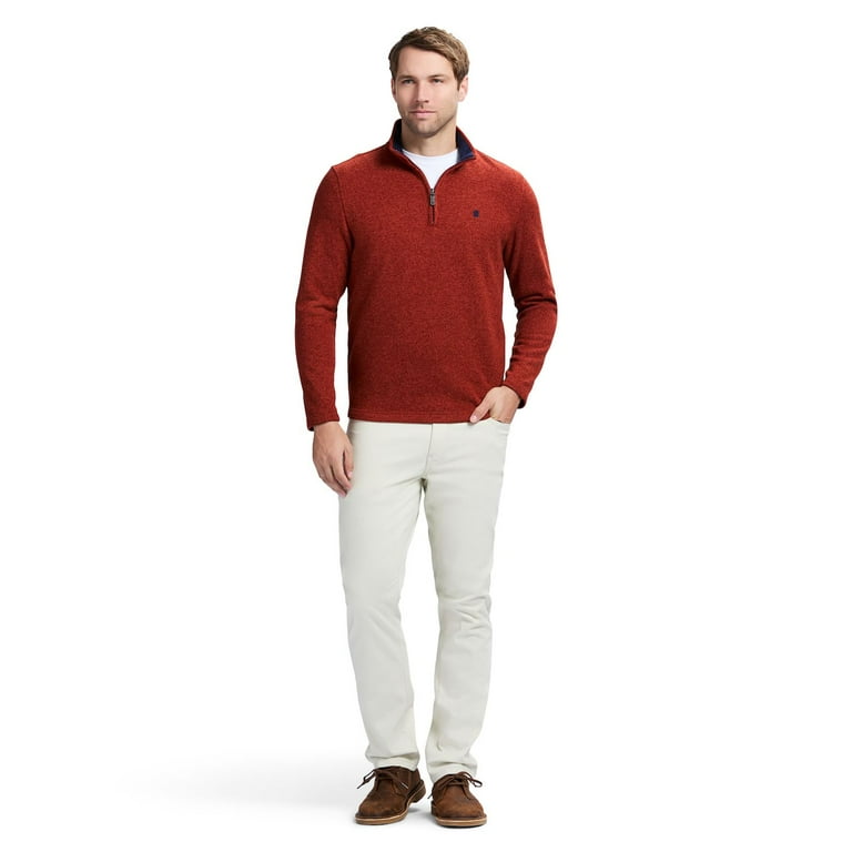 Men's IZOD Thermasoft Quarter-Zip Fleece Sweater Color: Burnt