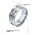 8mm Men's Wedding Band, AAA CZ Stone Solitaire Ring, Matte 14K Yellow ...