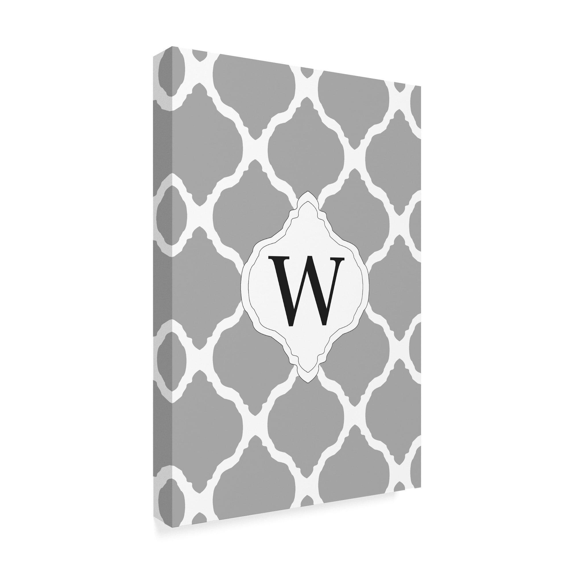Trademark Fine Art 'W Gray Monogram' Canvas Art by Art Licensing Studio