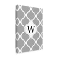 thumbnail image 2 of Trademark Fine Art 'W Gray Monogram' Canvas Art by Art Licensing Studio, 2 of 3