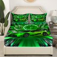 thumbnail image 3 of Erosebridal Race Car Full Size Fitted Sheet,Cool Sports Racing Car Decor Sheets,Teens Extreme Sports Theme Bed Sheets,Green Automobile Print Sheets Bedroom Collection, 3 of 5