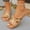 Khaki, variant on Women's Metallic Trim Flat Slide Sandals Wide Width Open Toe Summer Casual Slides Soft Comfort Sole Lightweight Beach Shoes Non Slip Outdoor Daily Slippers