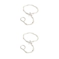 thumbnail image 2 of Sonducket Anklets Sea Star Pearl Crystal Foot Girls Chains Ring Bracelets Mittens Toe Finger Decor Hanging Wedding Ankle with Pendent Como se muestra 2Conjunto, 2 of 6