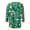thumbnail image 4 of JURANMO 2024 Womens 3/4 Sleeve Tshirt Lucky St Patricks Day Tees Shirt Shamrock Irish Tops Regular Fit Casual Graphic Tshirts, 4 of 4