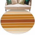 thumbnail image 2 of Burnt Orange Ombre Stripe Round Area Rug 5 FT, Non Slip Bedroom Rugs, Farmhouse Striped Gradient Washable Soft Circular Carpet Non-Shedding Floor Mat for Kitchen Dining Room Foyer Balcony Dorm, 2 of 8